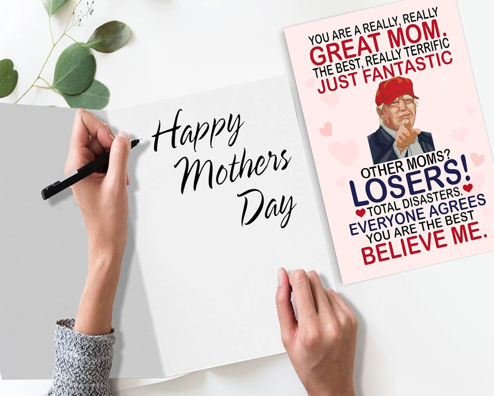 Mothers Day Card Funny Gifts for Mom, Wife from Daughter, Son, Kids, Husband on Mothers Day - Heartfelt Message to Mother, Perfect for Birthday, Mothers Day Gifts, Humorous Mom Greeting Cards, Premium Quality