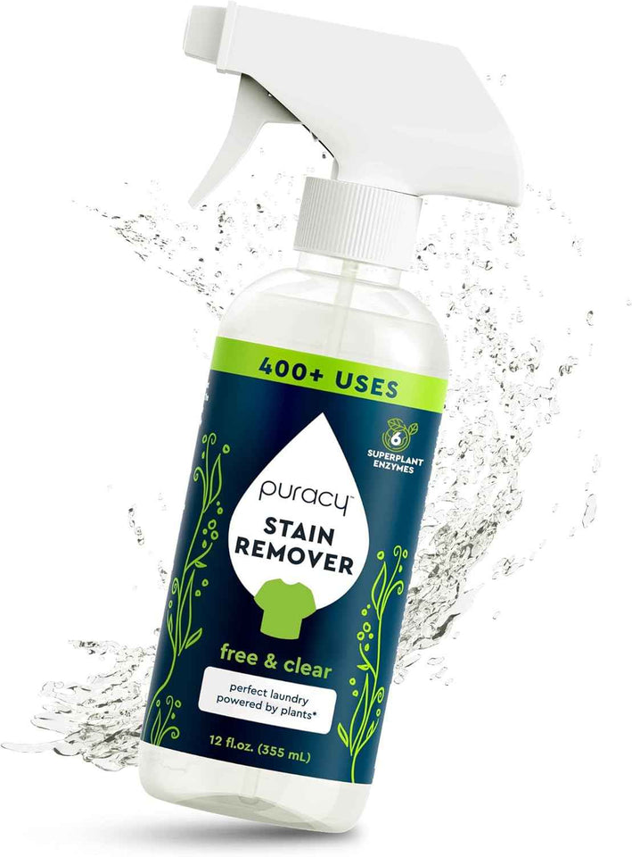 Puracy Stain Remover, Natural Travel and Laundry Stain Cleaner for Clothes, Baby Essentials, Kids Stains, Oil and Fabric Spot Cleaner, Unscented (Stain Remover Spray, 48 fl oz)