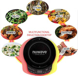 NUWAVE Flex Precision Induction Cooktop, 10.25” Shatter-Proof Ceramic Glass, 6.5” Heating Coil, 45 Temps from 100°F to 500°F, 3 Wattage Settings 600, 900 & 1300 Watts, 9” Duralon Ceramic Pan Included