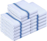 Utopia Towels 12 Pack Blue Dish Towels 100% Ring Spun Cotton Highly Absorbent Reusable Cleaning Bar