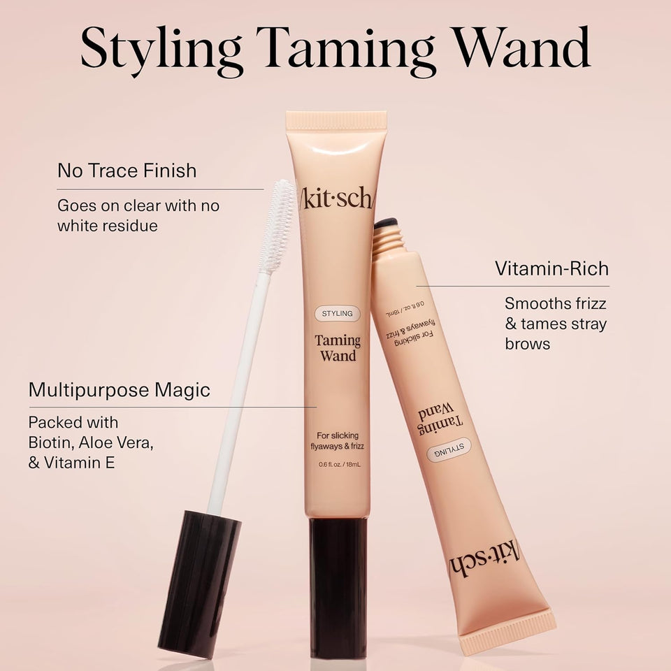 Kitsch Hair Taming Wand - Fly Away Stick For Hair with Biotin, Aloe & Vitamin E | Clear Hair Mascara for Flyaways, Slick Back Style | Travel Size | Ideal Gifts for Women & Mothers Day Gifts - 18mL
