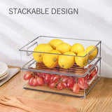 Clear Stackable Refrigerator Organizer Bins for Kitchen Storage, 6 Pack, Food Safe, BPA Free