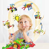 Huaker Stem Building Toys for 3 4 5 6 7 8 Year Old Boys Girls Kids,180 Pieces Building Blocks Educational Learning Toys with Large Storage Box,Ideal Christmas Birthday Gifts