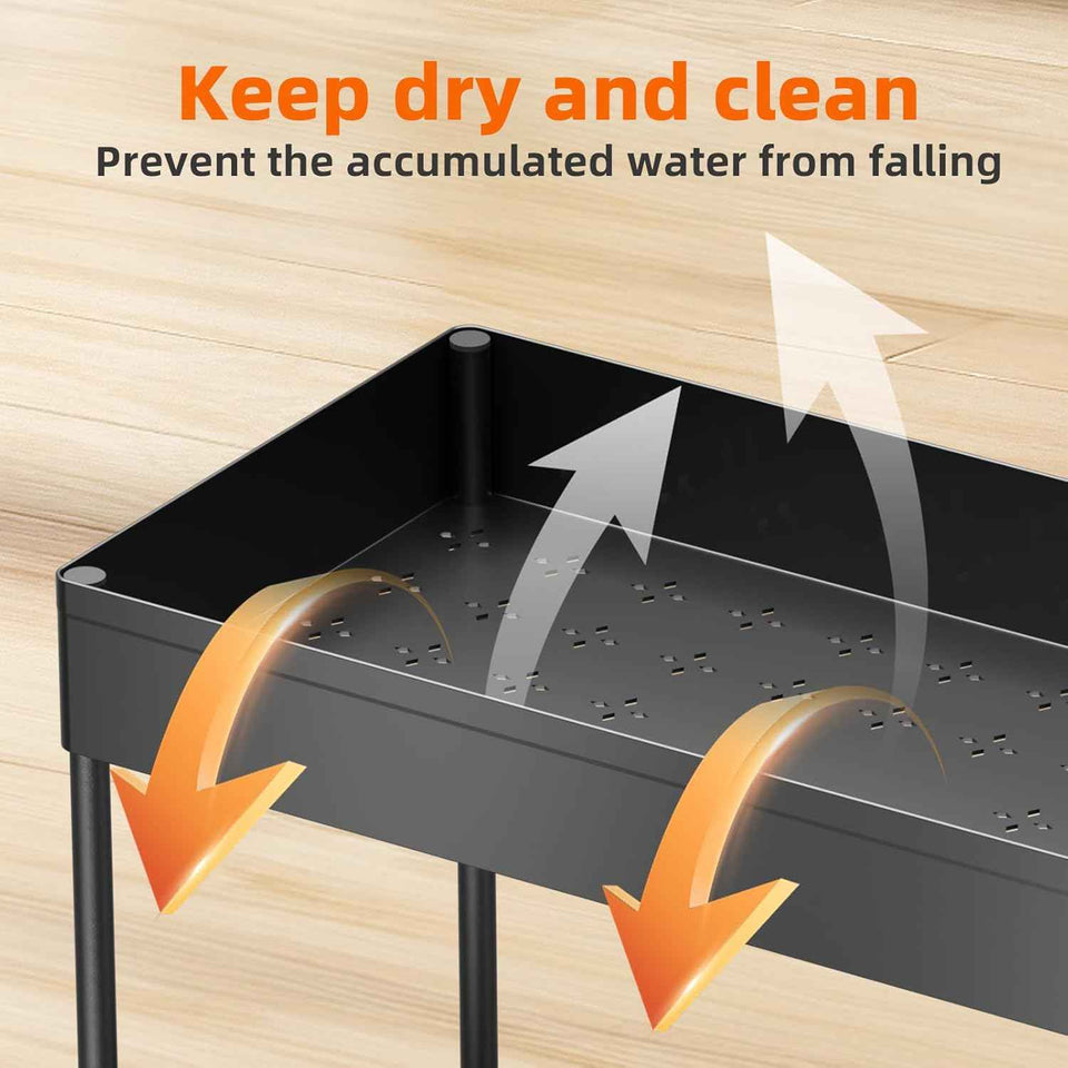 Simple Trending Under Sink Organizer 2-Pack, 2-Tier Pull-Out Sliding Storage Cabinet for Kitchen Bathroom, Black