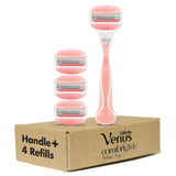gillette venus white tea womens razor handle 4 blade refills