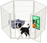 FXW Homeplus Unleashed Indoor Dog Playpen - Stress-Free and Safe Play, Heavy Duty 24 Inch 6 Panels Dog Pen for Puppy and Small Dogs, Black│Patented