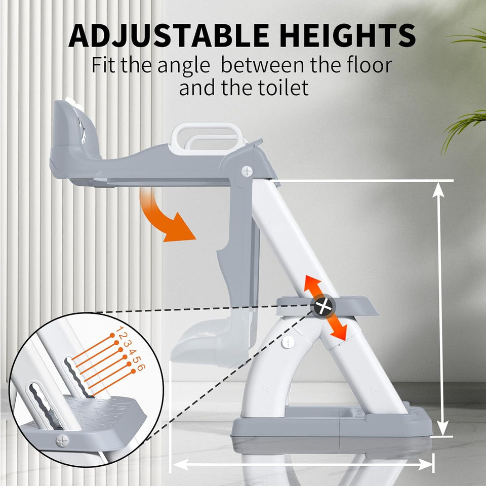 Potty Training Seat for Toddlers, 2 in 1 Potty Training Toilet with Anti-Slip Pad Step Stool, Toddler Toilet Seat for Boys and Girls (Include 2 Ducks)