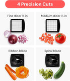 Fullstar 4-in-1 Vegetable Chopper, Spiralizer, Food Chopper with Container, Fruit Slicer, Kitchen Gadgets & Accessories, Home Essentials, White