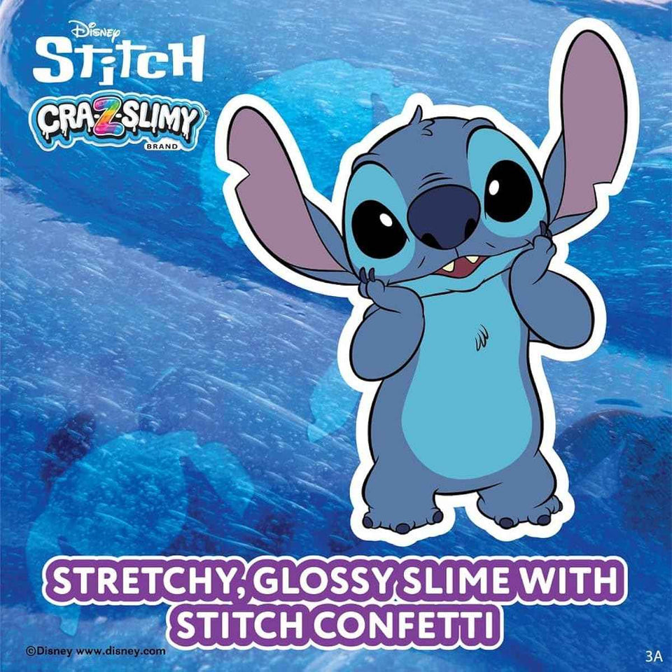 Cra-Z-Slimy Stitch Slime Toy - Glossy, Stretchy, Super Soft, Smooth Blue Stitch Slime for Kids, Ages 6 and Up