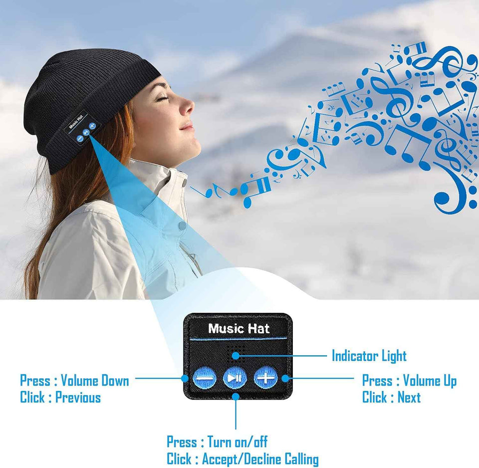 Gifts for Men, LED Bluetooth Beanie Hat, Valentines Day Gifts for Him, Anniversary Birthday Gift for Men Dad Him Husband Grandpa, Mens Valentines Gift for Camping Hiking Accessories Cool Gadgets