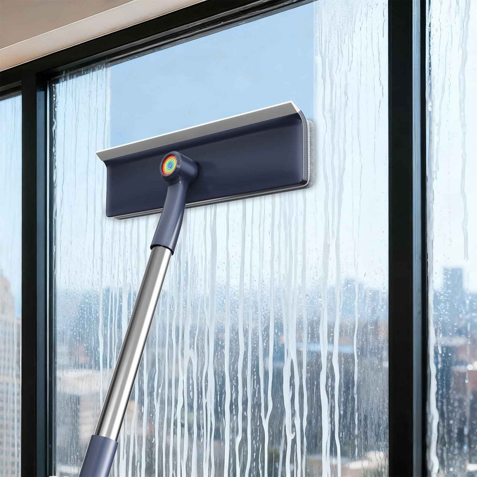 3 in 1 window squeegee with 60 inch extension pole for home glass mirrors and screens cleaning kit