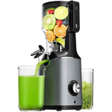 EUHOMY 5.8" Wide Feed Chute Cold Press Juicer, 400W, High Juice Yield, Slow Masticating Juicer for Whole Vegetables & Fruits