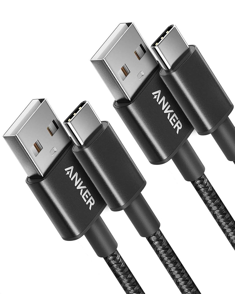 anker 2-pack usb a to usb c cable for iphone 17 series, samsung galaxy s10 and more (black, 3ft)