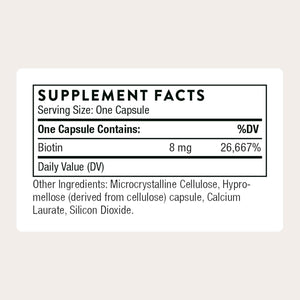 THORNE - Biotin - Vitamin B7 Supplement for Healthy Hair, Nails, Skin & Metabolism - Supports Nerve Health* - Third-Party Certified - Gluten, Dairy & Soy-Free - 60 Capsules