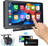 7" portable wireless car stereo with Apple CarPlay, Android Auto, and backup camera for all vehicles