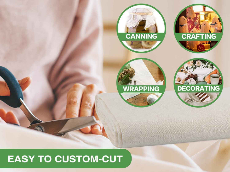 Organic Cheese Cloths, GOTS Certified, Grade 100, 36x36Inch, Reusable Cheese Cloth with Closed Edges Fabric Fine Mesh Cloth, Unbleached Cotton Muslin Cheesecloth