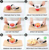 SCHVUBENR 3.5 Inch Apple Slicer - Professional Apple Cutter - Stainless Steel Apple Corer - Super Sharp Apple Slicer and Corer - Apple Tool with 8 Sharp Blades(Black)