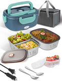 100W Cordless Electric Lunch Box for Adults & Men, Rechargeable Battery Powered Heated Lunch Box, 1.2L Portable Food Warmer Lunchbox with 5-Sided Heating for Work Car Outdoor Use