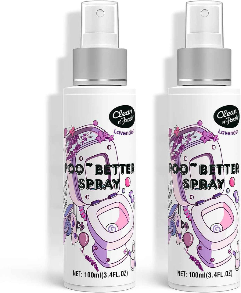 Clean-n-Fresh Toilet Spray, 6.8 Fl.oz Poo Spray | Up to 400+ Uses, 100% Natural Plant Essential Oil Citrus Scent, Bathroom Deodorizer