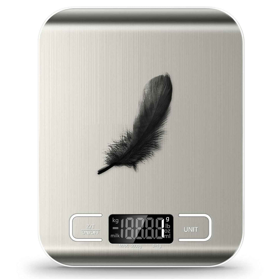 Accurate 11-lb Food Scale with Tare, LCD Display & 6 Units for Baking, Cooking & Meal Prep
