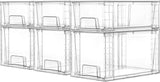 Vtopmart 4 Pack Clear Stackable Storage Drawers,Under Sink and Kitchen Organizers Storage,Easy to Assemble Plastic Drawers for Baby Bottle,Medicine, Bathroom,Cabinet and Pantry Organization