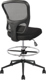 Armless Drafting Chair Tall Office Chair Adjustable Height High Back Ergonomic Desk Chair Drafting Stool Rolling Bar Stools Chairs with Footrest and Wheels