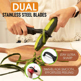 Premium Swivel Vegetable Peeler with Ultra Sharp Stainless Steel Blades - Black - Spring Chef