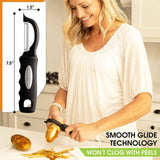 Premium Swivel Vegetable Peeler with Ultra Sharp Stainless Steel Blades - Black - Spring Chef
