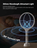 yissvic electric fly swatter 4000v bug zapper racket dual modes mosquito killer purple light rechargeable indoor home