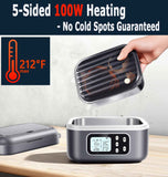 2 x 6.3-Cup Cordless Electric Heated Lunch Box, 100W Rechargeable Portable Food Warmer for Adults and Travel