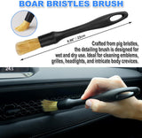 7pcs Car Detailing Brush Set, Ultra Soft Boars Hair, Car Cleaning Gel Supplies Kit, Car Dust Brush, Accessories for Truck, SUV, Interior Cleaning
