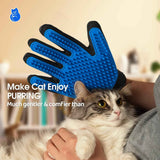 Efficient Pet Hair Remover Gloves for Dogs, Cats & Horses - Gentle Shedding Brushes for Long and Short Hair - 1 Pair Blue