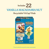 kauai coffee k-cup pods, arabica coffee, 10% hawaiian, medium roast, vanilla beans with toasted macadamia nuts, 22 count