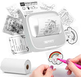 idprt portable sticker maker machine with 1 roll sticker paper grey