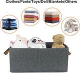 3-pack Large Capacity Storage Bins, Foldable Closet Organizer System for Clothing, Sheets, Toys, and Books