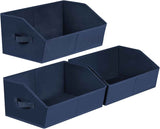 Closet Organizers Bins 6 Packs - Large Closet Shelf Organizer with Handles, Fabric Trapezoid Storage Bins, Collapsible Storage Cubes for Clothes, Towels, Light Gray