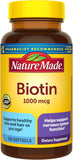 Nature Made Biotin 1000 mcg Softgels, Biotin Vitamins Dietary Supplement, Supports Healthy Hair & Skin, 120 Softgels, 120 Day Supply