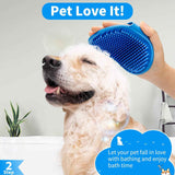 comotech 6pcs dog bath brush & toothbrush adjustable handle shampoo for short & long haired dogs & cats pet supplies blue