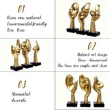 3 Pcs Thinker Statue,Modern Home Resin Sculptures,Collectible Figurines for Home Office Bookshelf Desktop Decor(Golden)