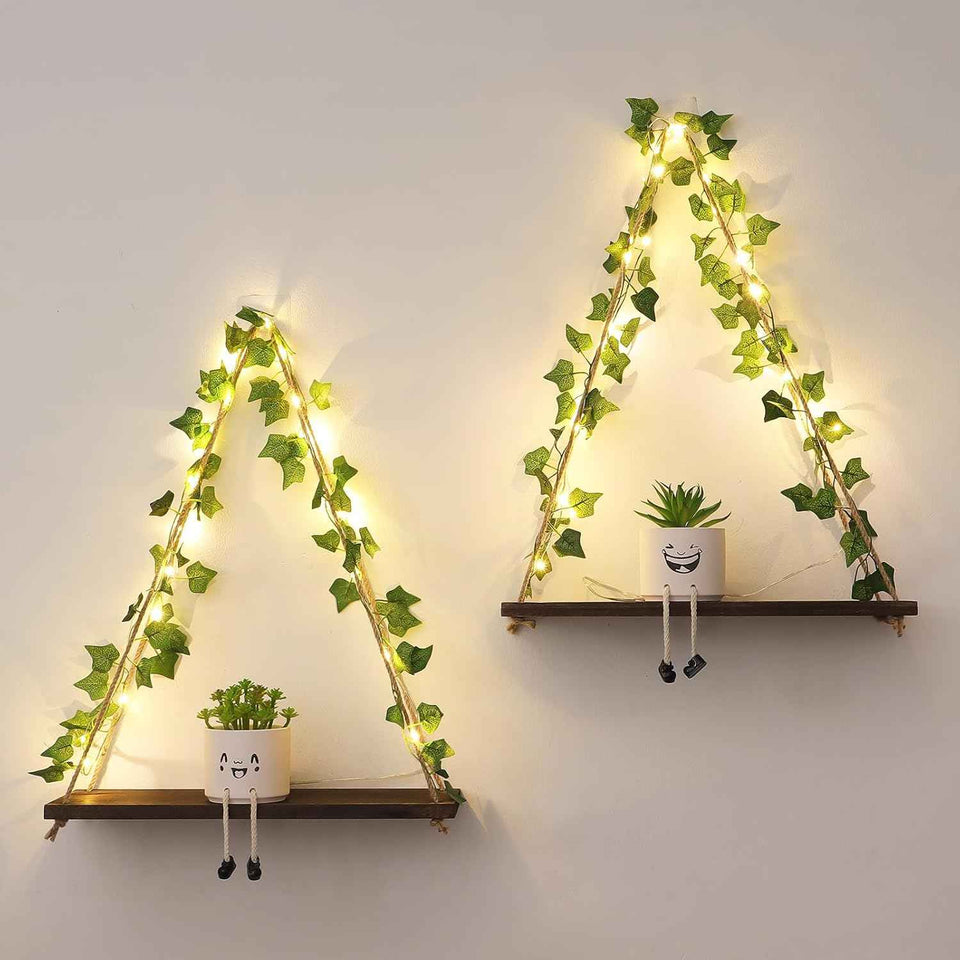 boho-floating-shelves-with-artificial-ivy-led-string-light-set-of-2