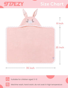 Baby Hooded Towel with Unique Animal Design Ultra Soft Thick Cotton Bath Towel for Newborn (Bunny)
