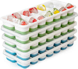 Ice Cube Trays for Freezer - 3 Pack 42 Cubes, Easy to Release Silicone Ice Trays with Spill-Resistant Lids, Reusable Ice Tray,Stackable and BPA-Free, Perfect for Cocktails, Drinks,and Ice Coffee
