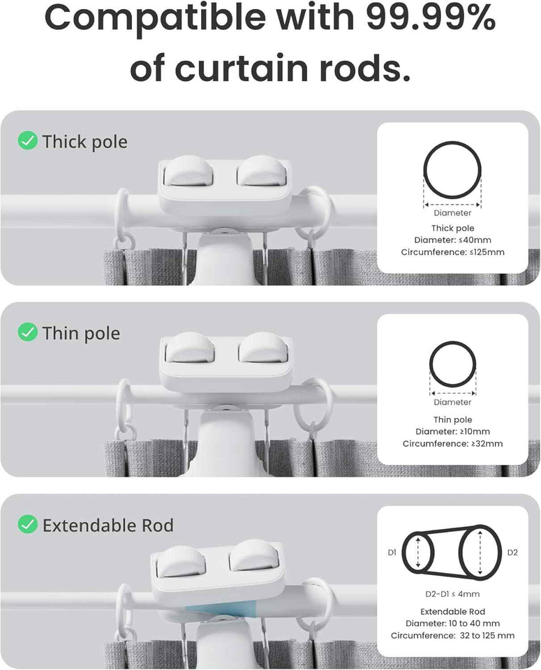 switchbot 2025 automatic curtain opener 3 rod with bluetooth remote control and wifi smartphone control