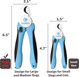 gonicc dog & cat nail clippers with safety guard and free nail file for professional pet grooming
