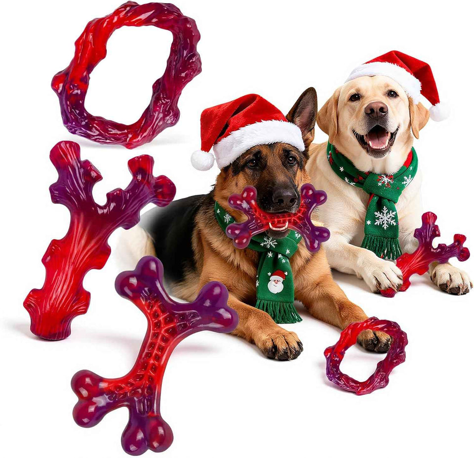 Tough Dog Toys for Aggressive Chewers 3 Pack, Indestructible Dog Toy for Large Dogs, Bacon Flavored, Keeps Dogs Busy