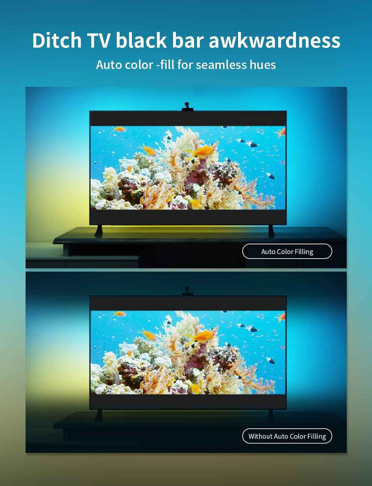 Ailofy 7.87ft LED Strip Lights for 40-50 inch Screens with Camera and Color Changing Lights Compatible with Alexa & Google Assistant