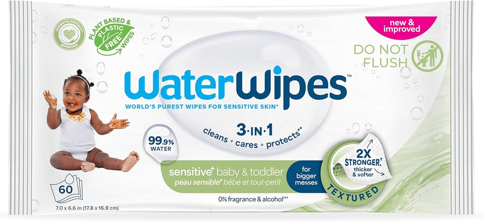 waterwipes sensitive+ baby & toddler 3-in-1 wipes 540 count unscented hypoallergenic