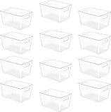 YIHONG 6 Pack Clear Pantry Organizer Bins, Plastic Containers with Handle for Kitchen,Freezer,Cabinet,Closet,Bathroom Under Sink Storage