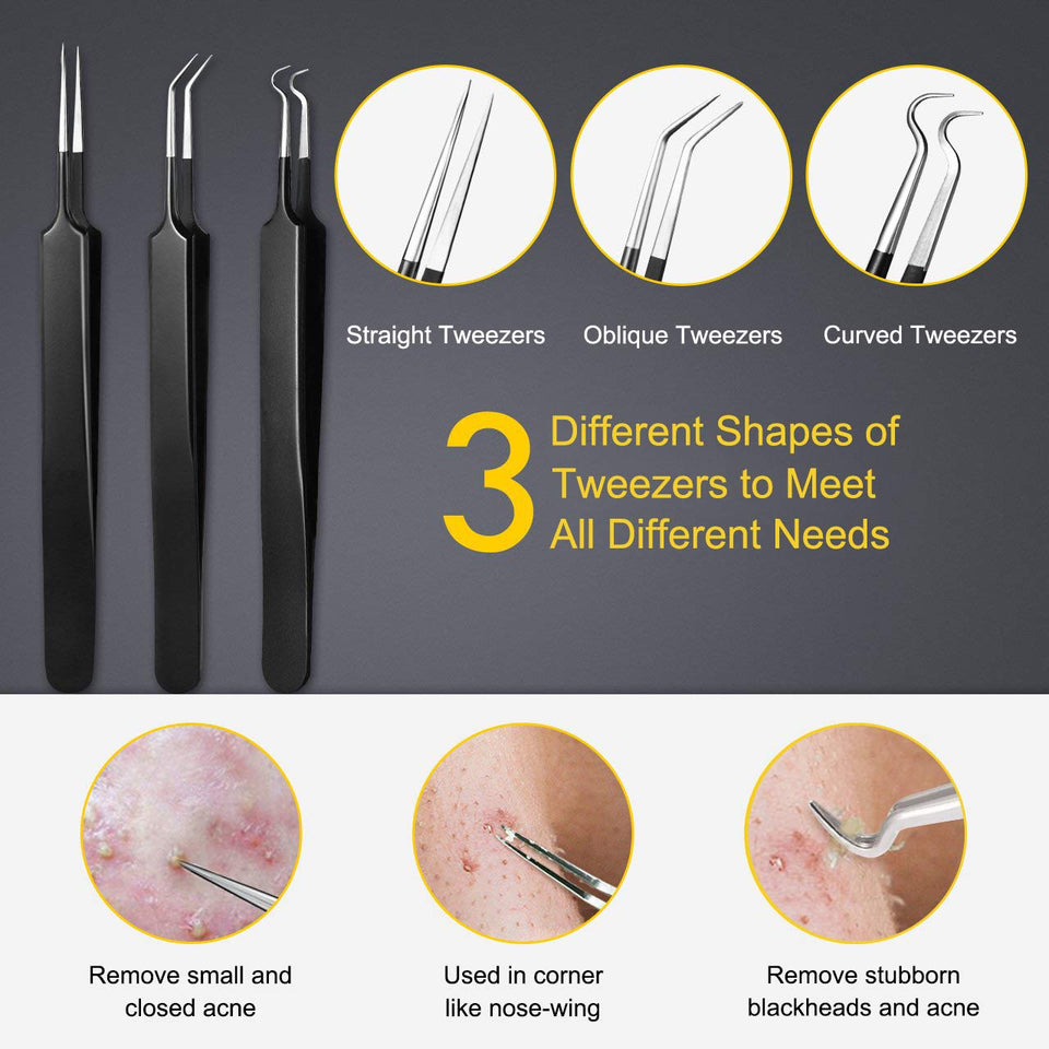 boxoyx 10 pcs pimple remover comedone extractor kit with box for quick and easy removal