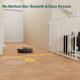 Cumbor 29.2-43" White Baby Gate for Stairs, Wall-Mounted, Expandable Dog Gate with Auto Close Walk Thru